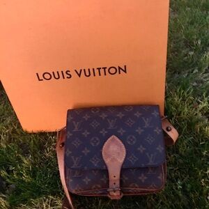Louis Vuitton Monogram Brown Messenger Bag with Leather Trim